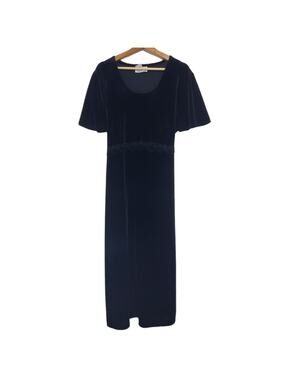 Alix Taylor | Vintage Velvet Short Sleeve Maxi Length Dress Tie Waist